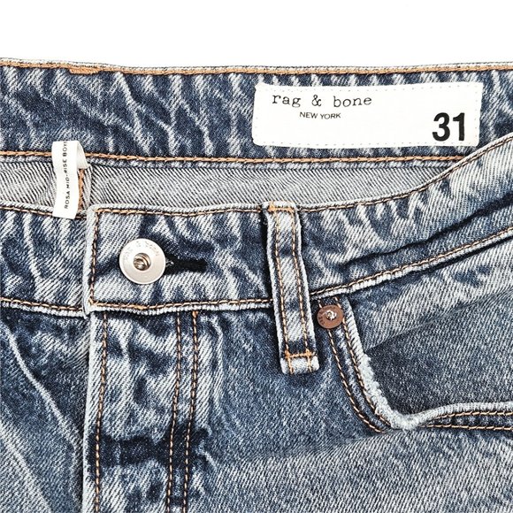 rag & bone Rosa Distressed Roll Cuff Boyfriend Jeans - Picture 6 of 9